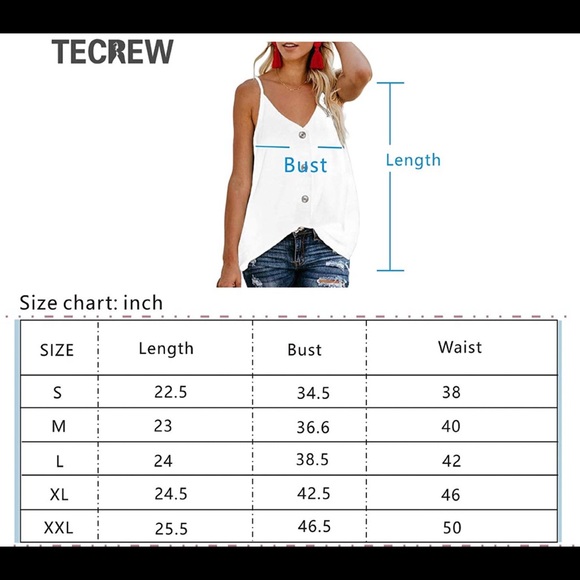 TECREW Floral V Neck Button Up Tank - Picture 4 of 8